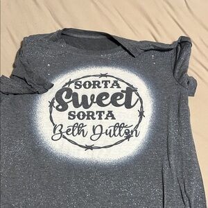 Beth Dutton Gray Graphic Tee - Short Sleeve